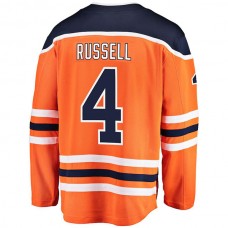 E.Oilers #4 Kris Russell Fanatics Branded Breakaway Player Jersey Orange Stitched American Hockey Jerseys