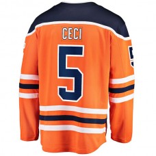 E.Oilers #5 Cody Ceci Fanatics Branded Home Breakaway Player Jersey Orange Stitched American Hockey Jerseys