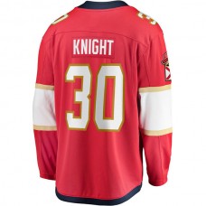 F.Panthers #30 Spencer Knight Fanatics Branded 2017-18 Home Breakaway Replica Jersey Red Stitched American Hockey Jerseys
