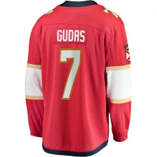 F.Panthers #7 Radko Gudas Fanatics Branded Home Breakaway Jersey Red Stitched American Hockey Jerseys