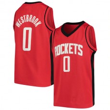 H.Rockets #0 Russell Westbrook Swingman Jersey Icon Edition Red Stitched American Basketball Jersey