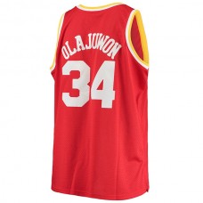 H.Rockets #34 Hakeem Olajuwon Mitchell & Ness Big & Tall Hardwood Classics Jersey Red Stitched American Basketball Jersey