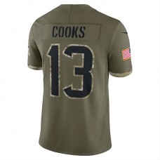H.Texans #13 Brandin Cooks Olive 2022 Salute To Service Limited Jersey Stitched American Football Jerseys