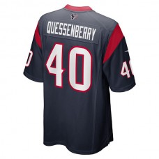 H.Texans #40 Paul Quessenberry Navy Game Player Jersey Stitched American Football Jerseys