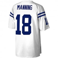 IN.Colts #18 Peyton Manning Mitchell & Ness White Legacy Replica Jersey Stitched American Football Jerseys