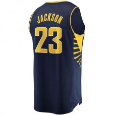 IN.Pacers #23 Isaiah Jackson Fanatics Branded 2021-22 Fast Break Replica Jersey Icon Edition Navy Stitched American Basketball Jersey