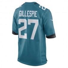 J.Jaguars #27 Tyree Gillespie Teal Game Player Jersey Stitched American Football Jerseys