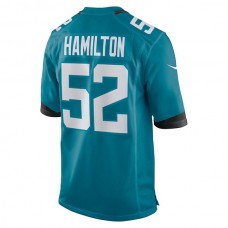 J.Jaguars #52 DaVon Hamilton Teal Game Jersey Stitched American Football Jerseys