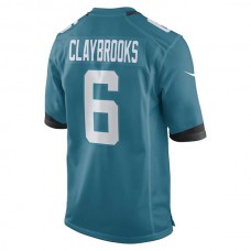 J.Jaguars #6 Chris Claybrooks Teal Game Player Jersey Stitched American Football Jerseys