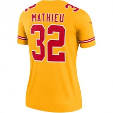 KC.Chiefs #32 Tyrann Mathieu Gold Inverted Legend Jersey Stitched American Football Jerseys