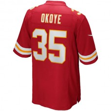 KC.Chiefs #35 Christian Okoye Red Game Retired Player Jersey Stitched American Football Jerseys