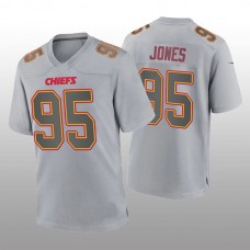 KC.Chiefs #95 Chris Jones Gray Atmosphere Fashion Game Jersey Stitched American Football Jerseys