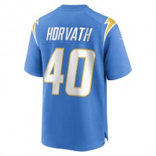 LA.Chargers #40 Zander Horvath Powder Blue Game Player Jersey Stitched American Football Jerseys