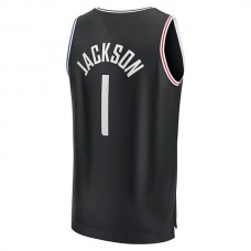 LA.Clippers #1 Reggie Jackson Fanatics Branded 2022-23 Fastbreak Jersey City Edition Black Stitched American Basketball Jersey