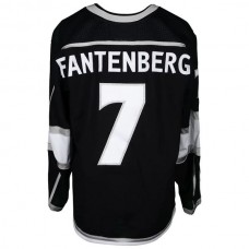 LA.Kings #7 Oscar Fantenberg Fanatics Authentic Game-Used Black Jersey from the 2018 Playoffs Black Stitched American Hockey Jerseys