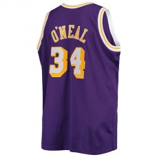 LA.Lakers #34 Shaquille O'Neal Mitchell & Ness Big & Tall Hardwood Classics Swingman Jersey Purple Stitched American Basketball Jersey