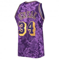 LA.Lakers #34 Shaquille O'Neal Mitchell & Ness Hardwood Classics 1996-97 Lunar New Year Swingman Jersey Purple Stitched American Basketball Jersey
