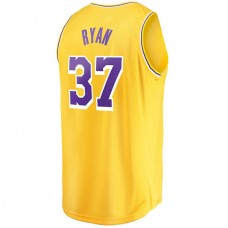 LA.Lakers #37 Matt Ryan Fanatics Branded 2022-23 Fast Break Replica Player Jersey Icon Gold Stitched American Basketball Jersey