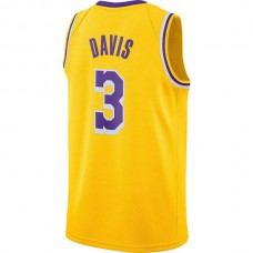 LA.Lakers #3 Anthony Davis 2020-21 Swingman Jersey Gold Stitched American Basketball Jersey
