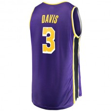 LA.Lakers #3 Anthony Davis Fanatics Branded 2020-21 Fast Break Replica Jersey Association Edition Purple Stitched American Basketball Jersey