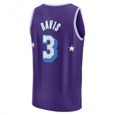 LA.Lakers #3 Anthony Davis Fanatics Branded 2021-22 Fast Break Replica Jersey City Edition Purple Stitched American Basketball Jersey