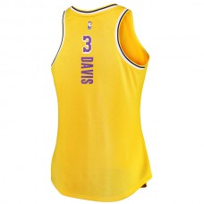 LA.Lakers #3 Anthony Davis Fanatics Branded Women's Fast Break Player Movement Jersey Tank Top Gold Stitched American Basketball Jersey