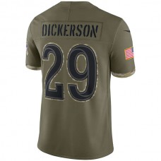 LA.Rams #29 Eric Dickerson Olive 2022 Salute To Service Retired Player Limited Jersey Stitched American Football Jerseys
