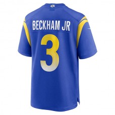 LA.Rams #3 Odell Beckham Jr. Royal Super Bowl LVI Game Patch Jersey Stitched American Football Jerseys