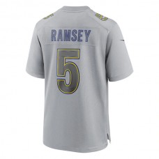 LA.Rams #5 Jalen Ramsey Gray Atmosphere Fashion Game Jersey Stitched American Football Jersey