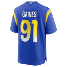 LA.Rams #91 Greg Gaines Royal Game Jersey Stitched American Football Jerseys