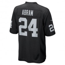 LV. Raiders #24 Johnathan Abram Black Player Game Jersey Stitched American Football Jerseys