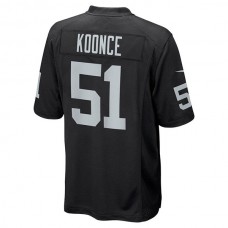 LV. Raiders #51 Malcolm Koonce Black Game Jersey Stitched American Football Jerseys