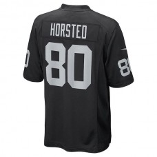 LV. Raiders #80 Jesper Horsted Black Game Player Jersey Stitched American Football Jerseys