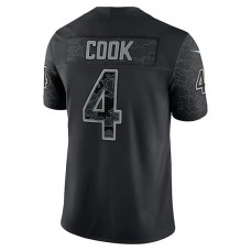 MN.Vikings #4 Dalvin Cook Black RFLCTV Limited Jersey Stitched American Football Jerseys