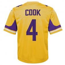 MN.Vikings #4 Dalvin Cook Gold Team Inverted Game Jersey Stitched American Football Jerseys