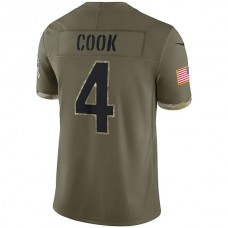 MN.Vikings #4 Dalvin Cook Olive 2022 Salute To Service Limited Jersey Stitched American Football Jerseys