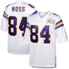 MN.Vikings #84 Randy Moss Mitchell & Ness White 2000 Authentic Throwback Retired Player Jersey Stitched American Football Jerseys