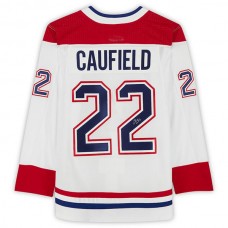 M.Canadiens #22 Cole Caufield Fanatics Authentic Autographed White Stitched American Hockey Jerseys