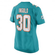 M.Dolphins #30 Alec Ingold Aqua Game Player Jersey Stitched American Football Jerseys