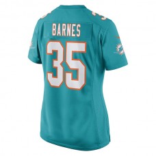 M.Dolphins #35 Kalon Barnes Aqua Game Player Jersey Stitched American Football Jerseys