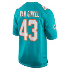 M.Dolphins #43 Andrew Van Ginkel Aqua Game Jersey Stitched American Football Jerseys