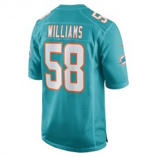 M.Dolphins #58 Connor Williams Aqua Game Player Jersey Stitched American Football Jerseys
