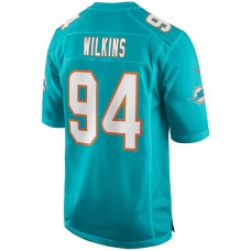 M.Dolphins #94 Christian Wilkins Aqua Game Jersey Stitched American Football Jerseys