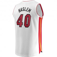 M.Heat #40 Udonis Haslem Fanatics Branded Fast Break Player Jersey Association Edition White Stitched American Basketball Jersey