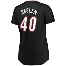 M.Heat #40 Udonis Haslem Fanatics Branded Women's Fast Break Player Jersey Icon Edition Black Stitched American Basketball Jersey