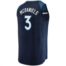M.Timberwolves #3 Jaden McDaniels Fanatics Branded 2021-22 Fast Break Replica Jersey Icon Edition Navy Stitched American Basketball Jersey