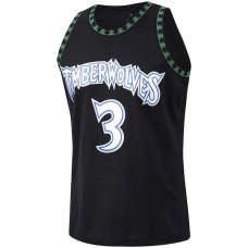 M.Timberwolves #3 Stephon Marbury Mitchell & Ness 1997-98 Hardwood Classics Swingman Player Jersey Black Stitched American Basketball Jersey