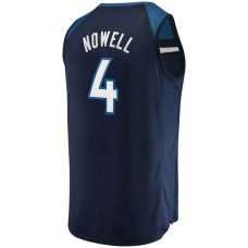 M.Timberwolves #4 Jaylen Nowell Fanatics Branded 2021-22 Fast Break Replica Jersey Icon Edition Navy Stitched American Basketball Jersey