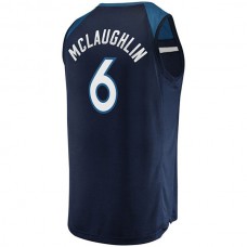 M.Timberwolves #6 Jordan McLaughlin Fanatics Branded Fast Break Player Jersey Icon Edition Navy Stitched American Basketball Jersey