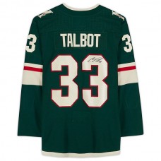M.Wild #33 Cam Talbot Fanatics Authentic Autographed Green Jersey with 20th Anniversary Season Jersey Patch Hockey Jerseys